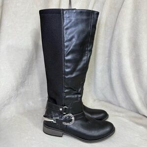 Betsey Johnson Black Knee High Riding Boots